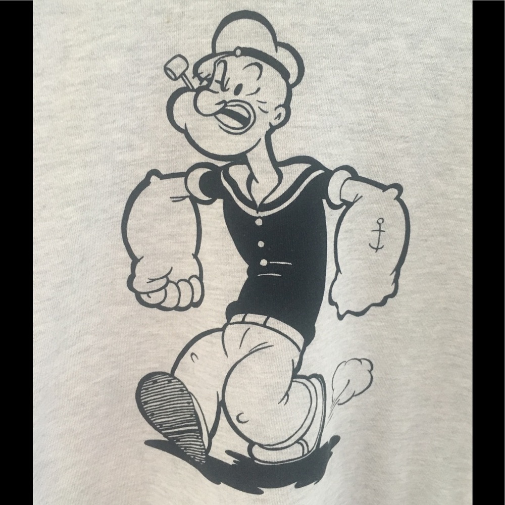 Classic Popeye Graphic Tee - Light Gray